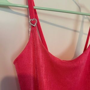 Hot pink ruched side dress pink hearts